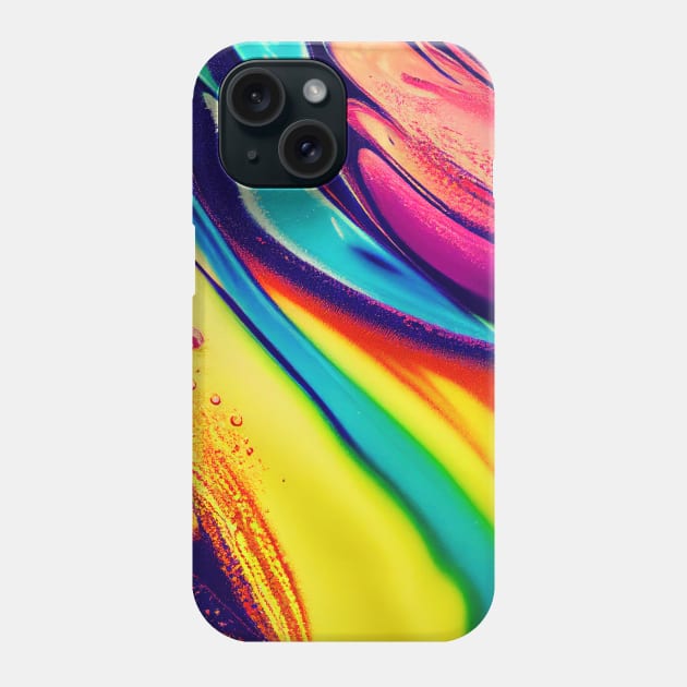 Liquid Colors Flowing Infinitely - Heavy Texture Swirling Thick Wet Paint - Abstract Inspirational Rainbow Drips Phone Case by JensenArtCo