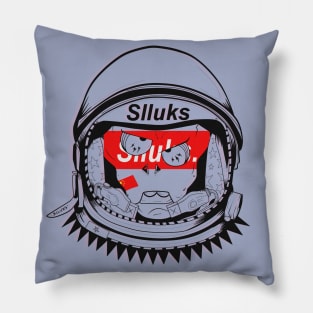 Dope Skulls character wearing a astronaut helmet illustration Pillow