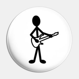 Guitarist Musician Stick Figure Pin