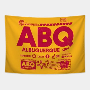 Vintage Albuquerque ABQ Airport Code Travel Day Retro Travel Tag New Mexico Tapestry