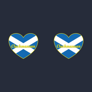 Clackmannan Scotland UK Scotland Flag Heart T-Shirt