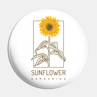 Sunflower Gardening Pin