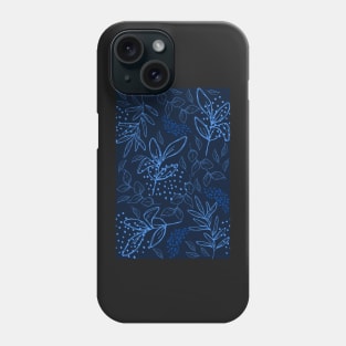 Light Blue leaves pattern Phone Case