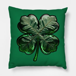 Four-leaved lucky clover for Saint Patrick's Day Pillow