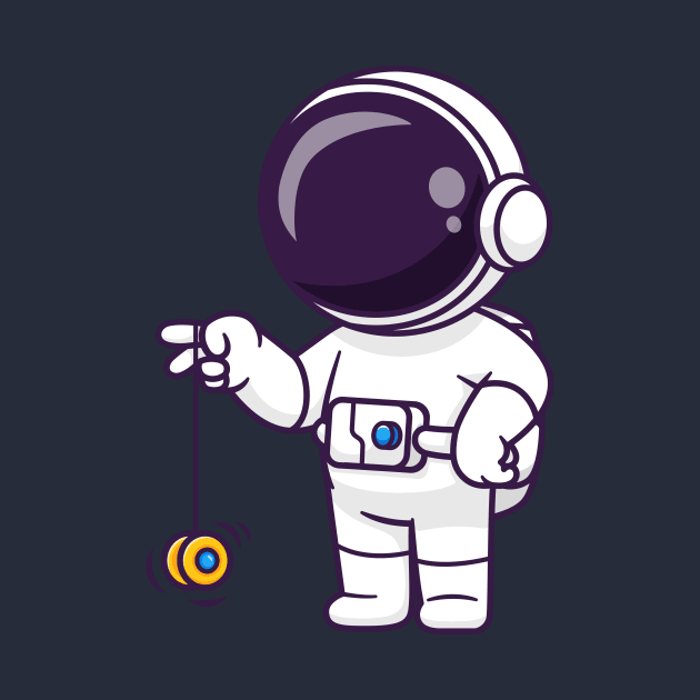 Cute Astronaut Playing Yoyo Cartoon by Catalyst Labs