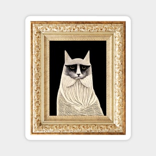 Edward Gorey-inspired Cat Portrait Magnet