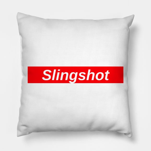 Slingshot // Red Box Logo Pillow by FlexxxApparel