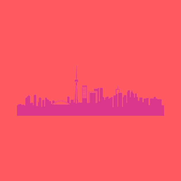 Toronto skyline pink by 44spaces