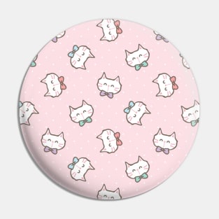 Pink pattern cute cats lover Pin