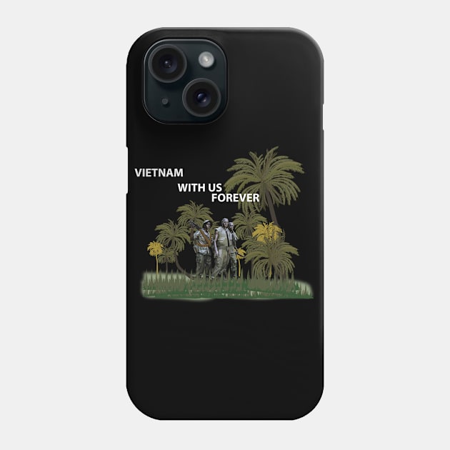 The Three Servicemen - Vietnam Memorial w Jungle wo Bkgrd Phone Case by twix123844