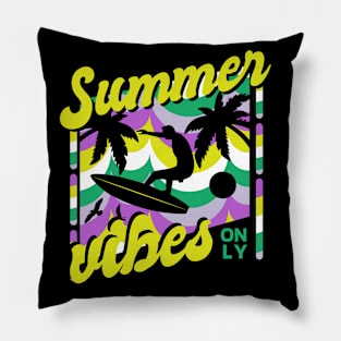 Summer Vibes Retro Vintage Holiday Art Pillow