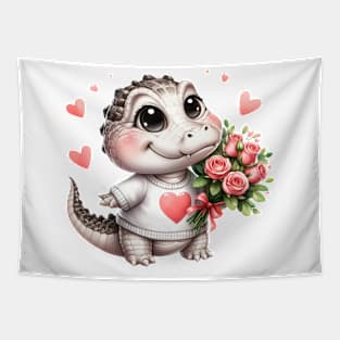 Valentine Love Crocodile Tapestry