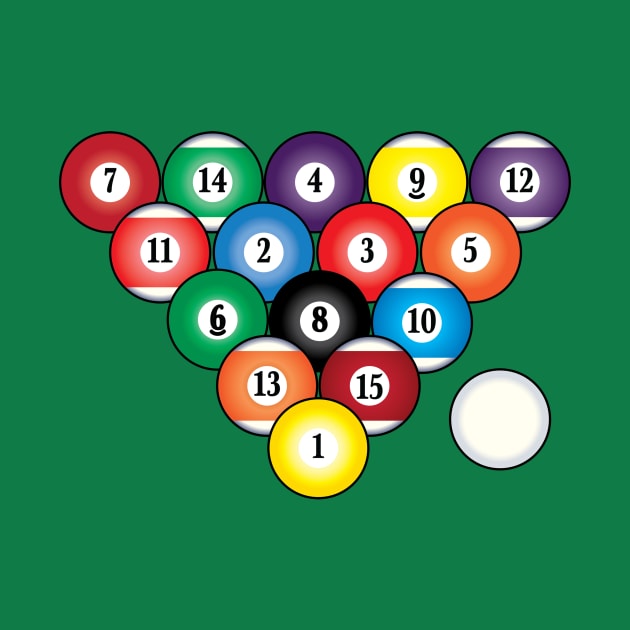 Pool Billiard Balls Triangle by PenguinCornerStore