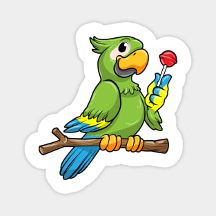 Parrot with yellow Beak and Lollipop Magnet