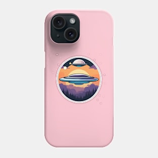 Two UFO flying saucer over trees Phone Case