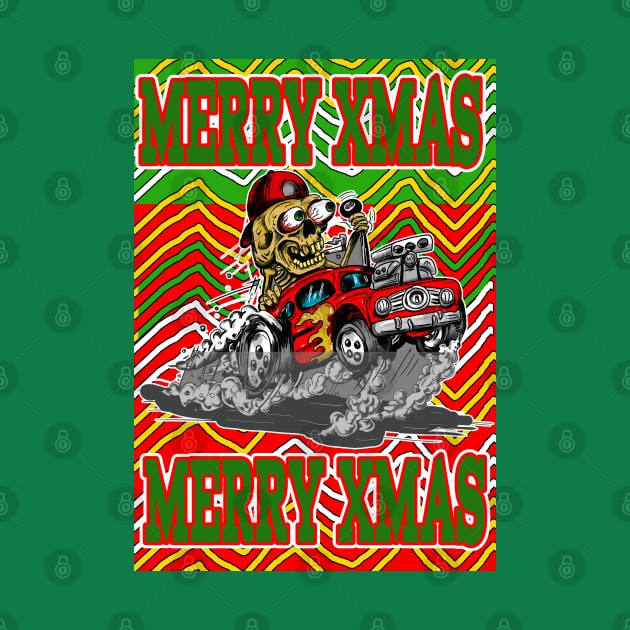 Merry Xmas Hot Rod Driver  Ugly Christmas Sweater in Bad Taste by silentrob668