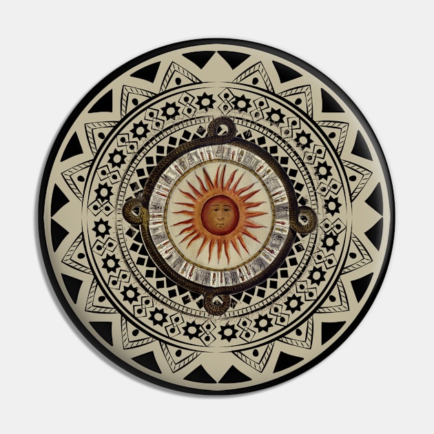 Indian pre columbian mandala Pin by black&blue