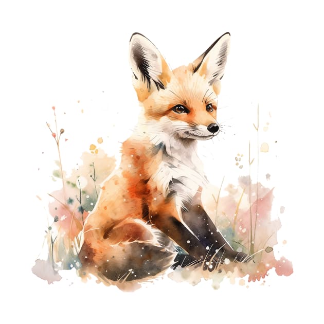 watercolor fox by dorapeterx