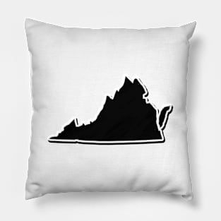 Black Virginia Outline Pillow