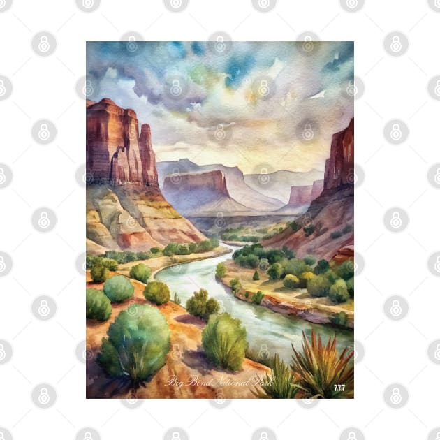 Big Bend National Park Watercolor Painting by Surrealcoin777