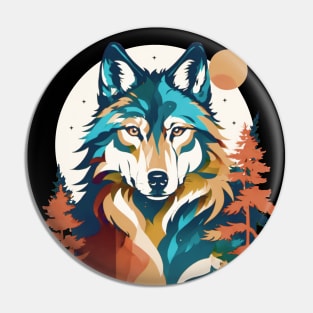 Wolf Shirt Wednesday - Pastel Fall Wolf Pin