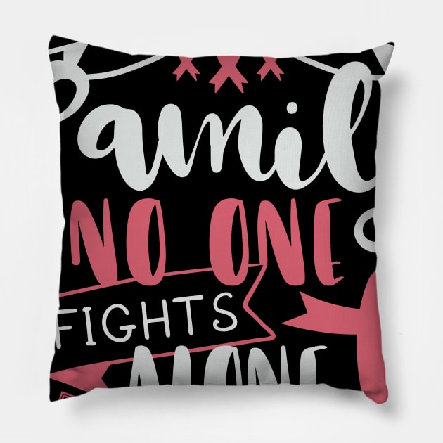 HEAD AND NECK CANCER AWARENESS FAMILY NO ALONE QUOTE Pillow by porcodiseno