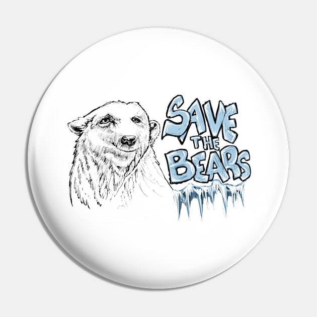 Save The Arctic Bears Pin by Shawnsonart