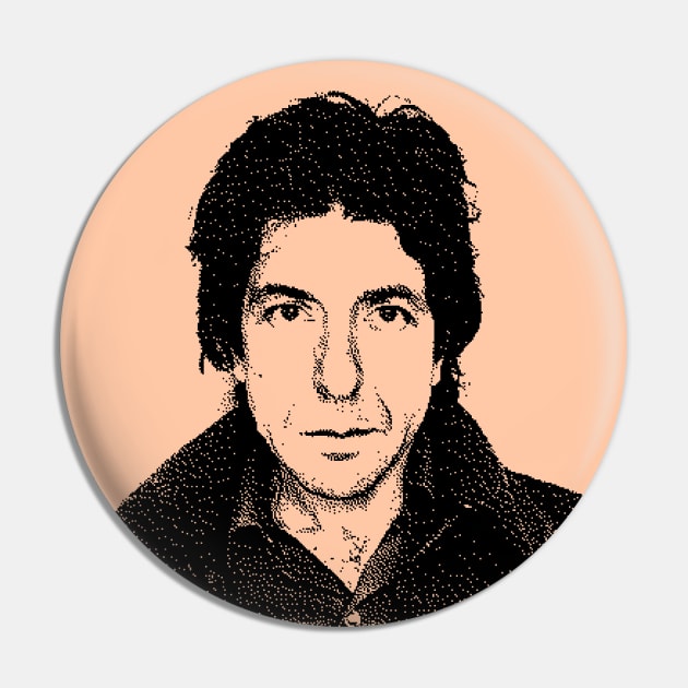 8bit Retro Leonard Cohen Fan Pin by DankFutura