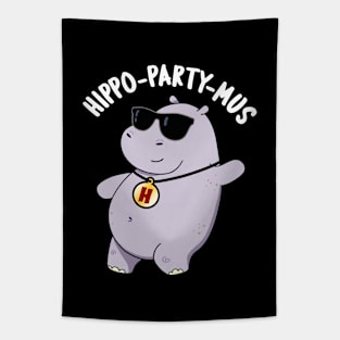 Hippo-party-mus Funny Animal Hippo Pun Tapestry