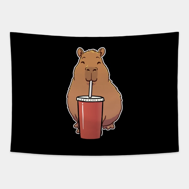 Capybara Soda Soft Drink Tapestry by capydays