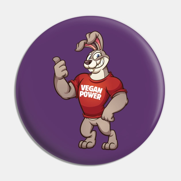 Vegan Power Rabbit Pin by rjzinger