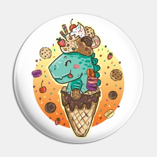 Dino Ice Cream Pin