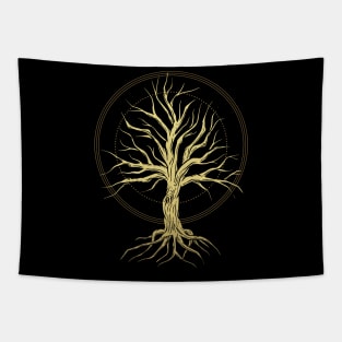 Magical Tree Of Life Occult Esoteric Design Tapestry