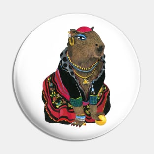 Capybara Fortune Teller Pin