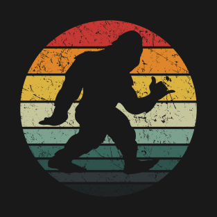 Bigfoot Hang Loose Sasquatch Yeti Retro Sunset T-Shirt