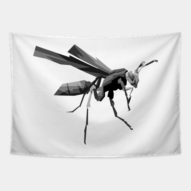 bee grayscale pop art Tapestry by Rizkydwi