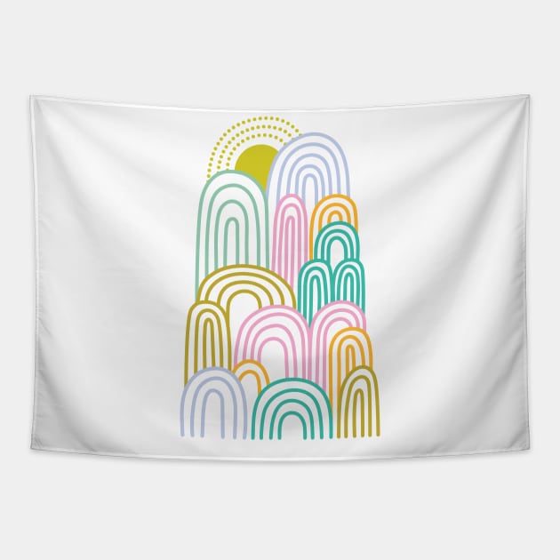 Rainbow empire Tapestry by Elizabeth Olwen