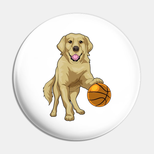 Golden Retriever Basketball player Basketball Pin by Markus Schnabel