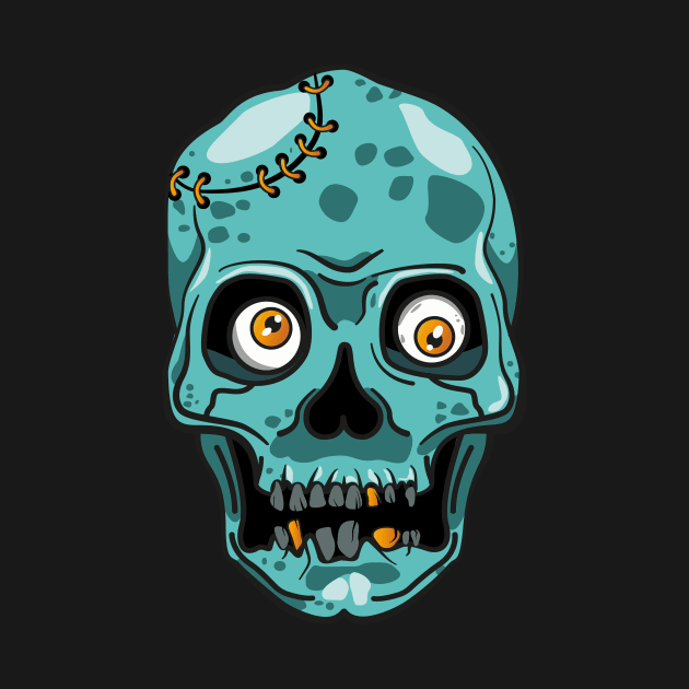 Blue Crazy Skull by BlackSquare