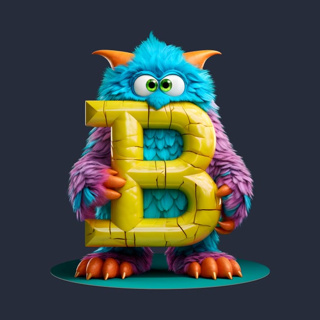 Adorable Kids Monster Alphabet Letter B Funny Back to School by Ariela-Alez