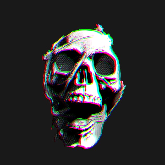 Ghost Night Spookshow Glitched Screaming Skull by Ghost Night Spookshow