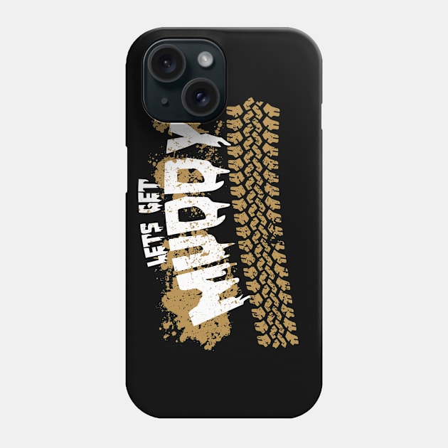 Lets Get Muddy I Vintage Offroad Tire Tracks Design Phone Case by az_Designs