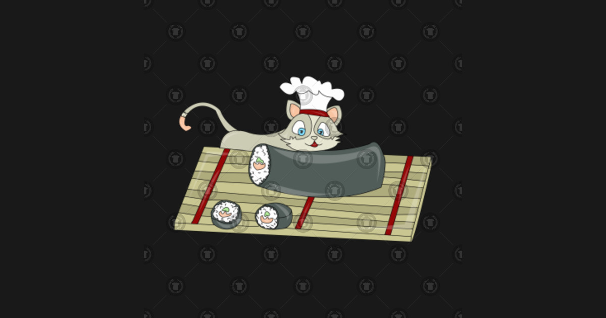 Sushi Cat Chef T Shirt Ginger Cat Sushi Tshirt Cat Sushi