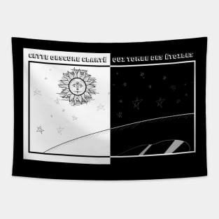 Sun Black and White Print Tapestry