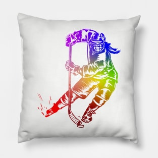 Pride Hockey Player Pillow