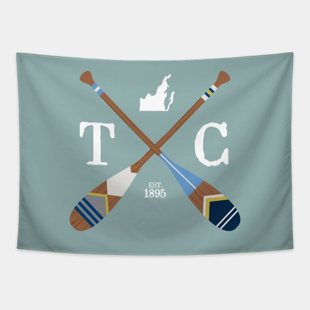 Paddle TC, Traverse City Painted Oars Tapestry by GreatLakesLocals