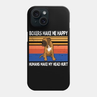 Boxers Make Me Happy Humans Make My Head Hurt Summer Holidays Christmas In July Vintage Retro Phone Case