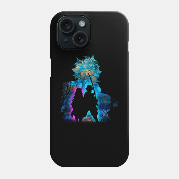 Komado's family forest set Silhouette Phone Case by Meca-artwork