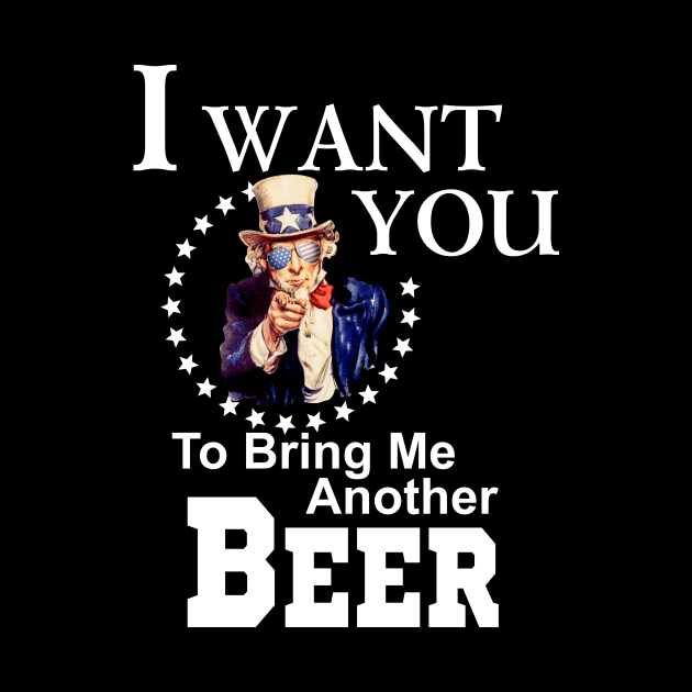 Uncle Sam Beer Me 4th of July Patriotic American Glasses by Bezra