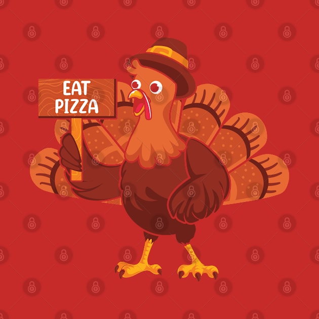 Thanksgiving Turkey Eat Pizza by MZeeDesigns